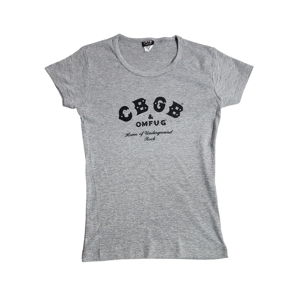 CBGB OMFUG Home of Underground Rock Graphic T-Shirt Gray Womens Medium USA Made
